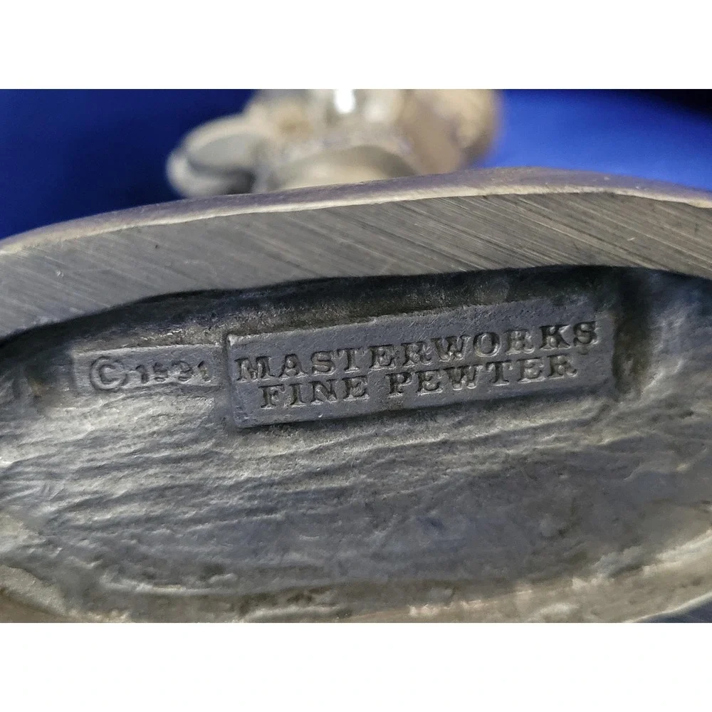 Fine Pewter Figurine Masterworks Nick of Time 1991 Fireman Saving Child